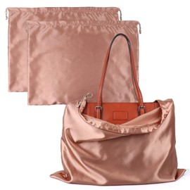 PlasMaller Dust Cover Storage Bags Silk Cloth with Drawstring Pouch For Handbags Purses Pocketbooks Shoes Boots Set of 2, Pink, 19.6 x 15.7 in