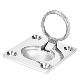 48x38mm Acero Inoxidable 316 Square Marine Yacht Piso Hebilla Tirador Tirador Marine Flush Lift Hebilla Anillo Fijo