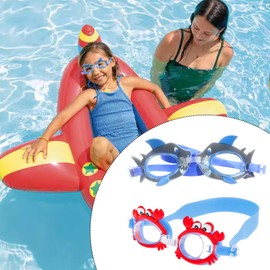 KASESSS Pack of 2 Children's Swimming Goggles Children Anti-Fog Swimming Goggles Girls Boys Unisex Children's Swimming Goggles Waterproof Swimming Goggles Teenagers No Leaks for Children