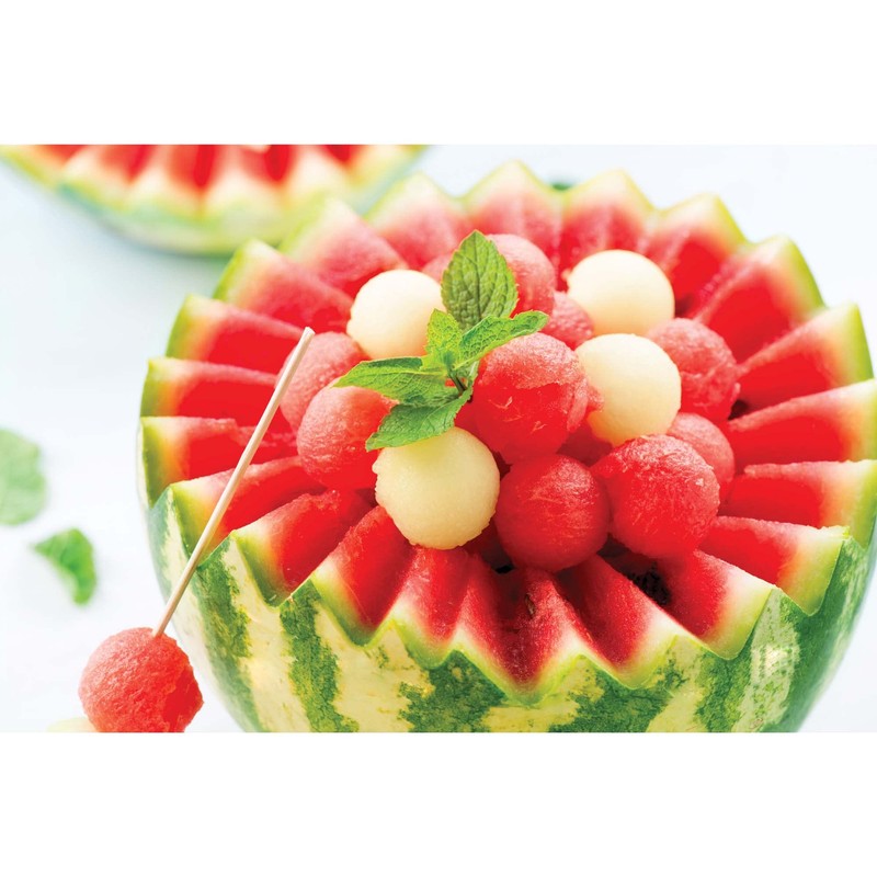 HIC Kitchen 4-in-1 Fruit Tool Set, Stainless Steel Blades