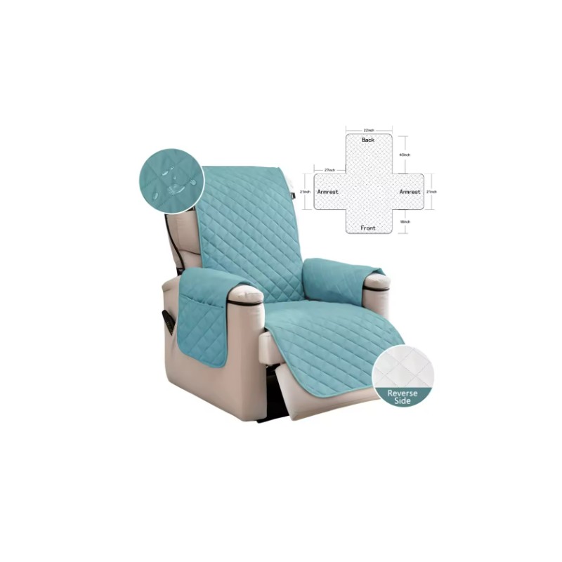 Waterproof Recliner Quilted Cover – Nonslip Furniture Slipcover with Elastic