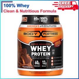 Body Fortress 100% Whey, Premium Protein Powder, Chocolate Peanut Butter, 1.78lb