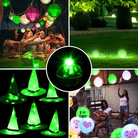 Xthuge 100pcs Mini Round LED Ball Lamp, Long Standby Time Ball Lights for Paper Lantern, Wedding Decoration, Party Birthday, Festival Decorative Lights (Green)