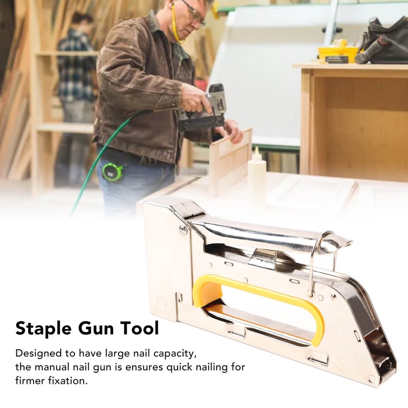 Staple Gun Manual Stapler Nailer Stainless Steel High Capacity for