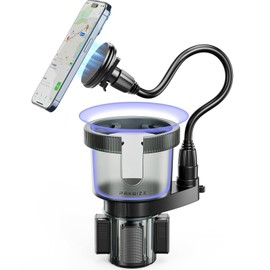 Upgraded Cup Holder Phone Holder for Car, 2-in-1 Cup Holder Phone Mount for MagSafe, Innovative Car Cup Holder Expander with 360° Rotation Magnetic Phone Mount for All Smartphones