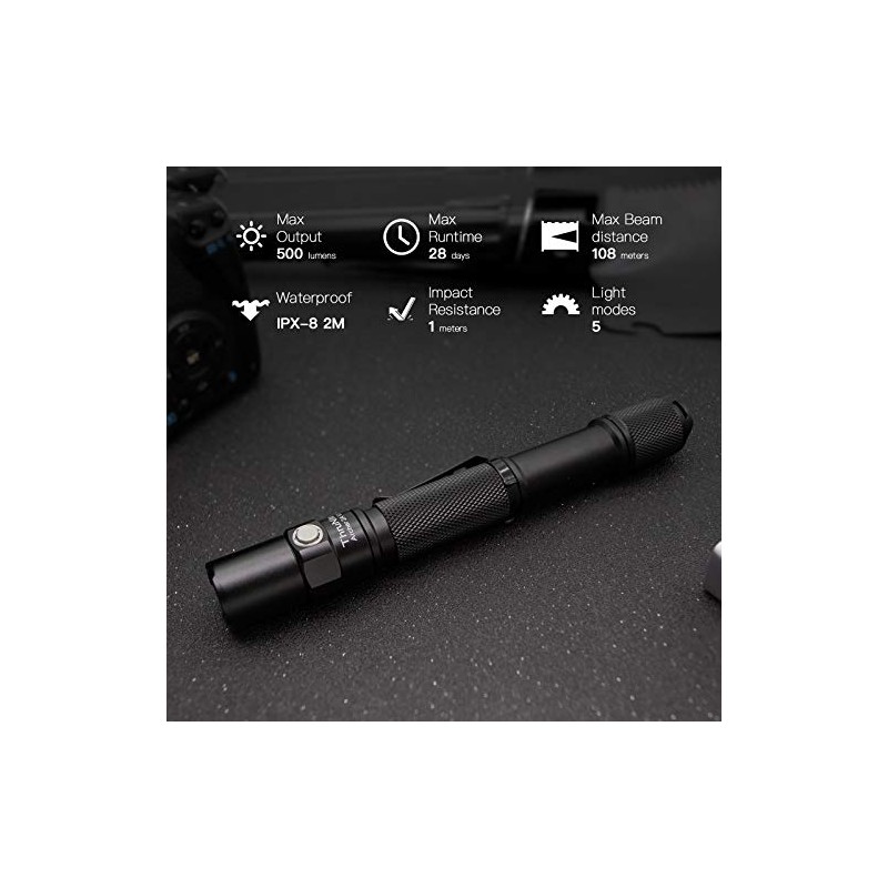 ThruNite Archer 2A V3 Linterna, Linterna Táctica 2AA EDC, 500