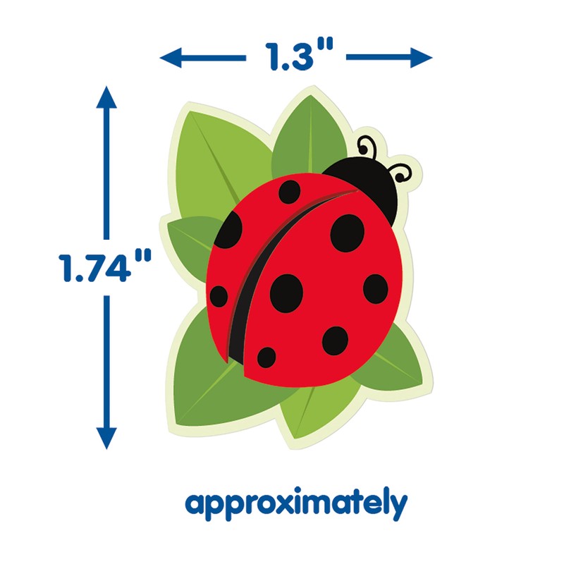 Eureka Ladybugs Extra Large Stickers for Kids and Teachers, Multicolor,