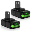 Upgraded 2Packs 3800mAh P107 Battery Compatible with Ryobi 18V Battery