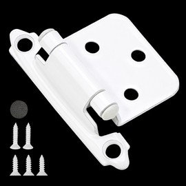 50 Pack 25 Pairs 1/2" Overlay Cabinet Door Hinges - White Self Closing Face Mount Cabinet Hinges