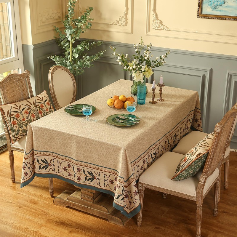 patdrea French Linen Tablecloth Soft Durable Floral Table Cloth Designer