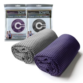 EeGo Cooling Towel, 2 Pack Microfiber Chilly Cooling Towel for Neck and Face, 39.37 x 11.81 Inch