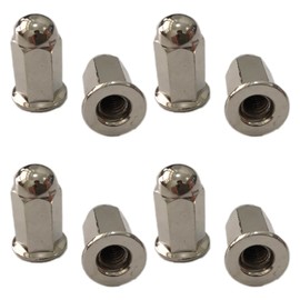 M6 General Purpose External Hexagon Flange Nut Muffler Long Nickel Plated Bag Nut Width 0.5 inch (12 mm) Length 21mm Gasket (8 Pieces)