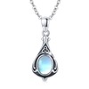 CUOKA MIRACLE Moonstone Necklace Girls 925 Sterling Silver Celtic Irish