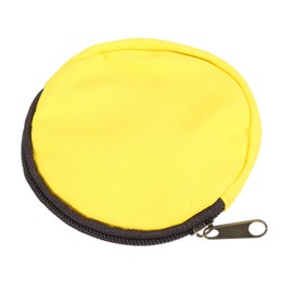 sourcing map Mini Canvas Coin Purse Pouch, 3.9" Blank Round Mini Coin Wallet Small Change Purses Portable Organizer Bags with Zipper for Women Men Home DIY, Yellow