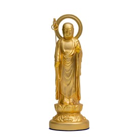 Buddha Statue Kizo Bodhisattva 6.1 inches (15.5 cm) (Gold Plated/24K Gold) Buddha Statue: Shuun Makita Prototype _ "Pray for Safe Delivery and Child Raising Guardians" Takaoka Copperware (Jizobosatsu M)