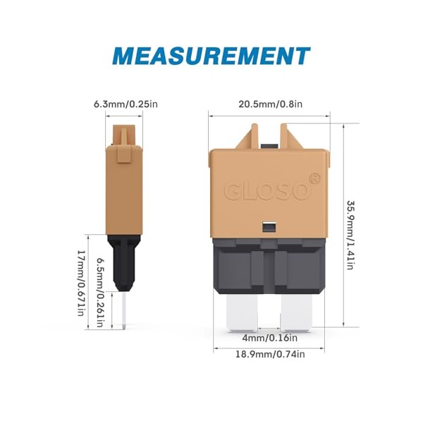 GLOSO GLOSO Circuit Breaker Fuse E39 (T3) Manual Reset for