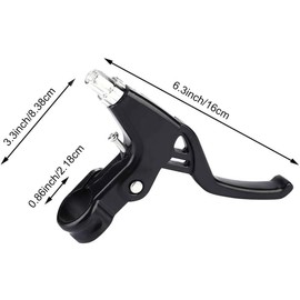 QKTYB 1 Pair Universal Full Aluminium Alloy BMX Brake Levers Hand Brakes for MTB/BMX Mountain Road Bike Bicycles Brake Handle 2.2cm Diameter (Black)