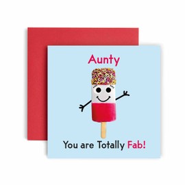 Huxters Birthday Cards for Women – You're Fab Aunty Happy Birthday Card for Birthday, Mother’s Day – Aunty Birthday Card with Lovely Green Envelope – Funny Birthday Card (Aunty)