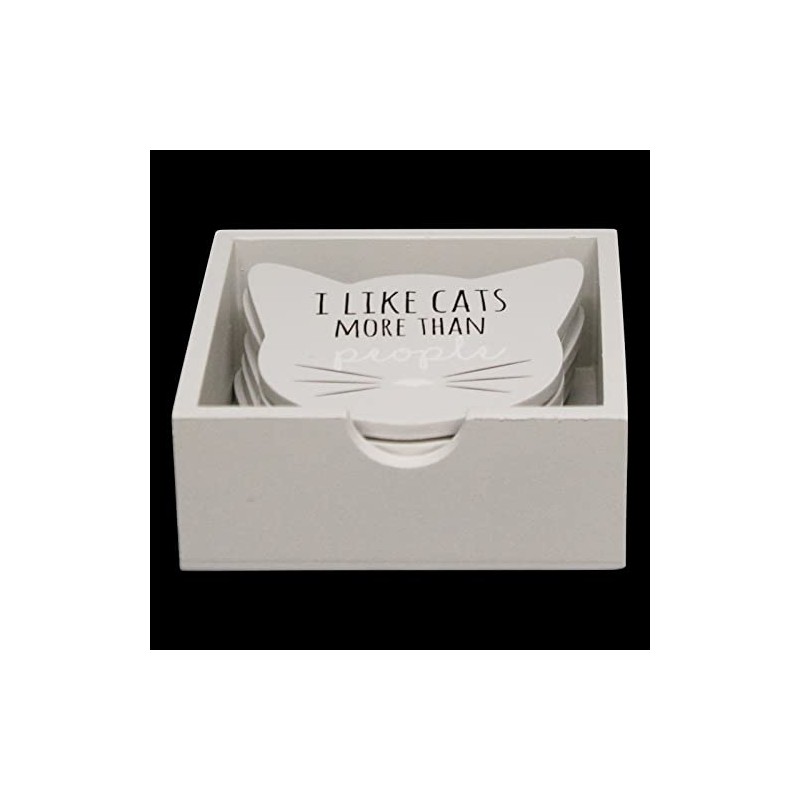 Sifcon PG_0084 Coasters in Holder | Cat Shaped | Set