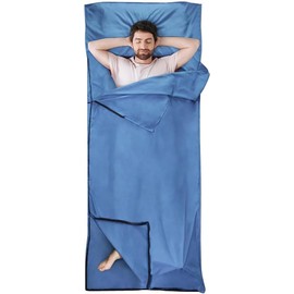 JZS Sleeping Bag Liner,Portable Hotel Travel Sheets Single & Double Adult Sleep Sack Camping Sleeping Bag Liners Backpacking, Hotels and Hostels, Business Trips(Blue,75x210cm)