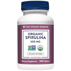 The Vitamin Shoppe Organic Spirulina Blue-Green Microalgae Superfood 500 (200 Tablets)