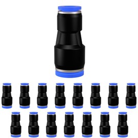Pack of 15 6 mm to 10 mm Straight Pneumatic Connectors, Air Push Quick Attachments, Push to Connect Adapter Quick Release Reducer Fittings (PG6-10) (PG 10 mm-6 mm (15 Pieces)