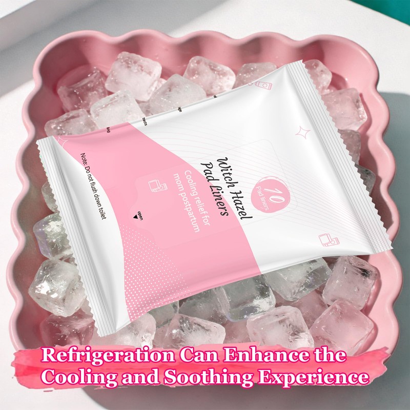 UHdod Postpartum Witch Hazel Pads, Perineal Wipes Cooling Pad Liners