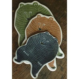 Japan Design Plan Room Kata Kata Hither Hither 印判 Hand 小皿 (Bear)