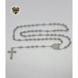 FWJ - STAINLESS STEEL JEWELRY-6MM MIRACULOUS ROSARY -26"