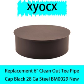 xyocx Replacement 6" Clean Out Tee Pipe Cap Black 28 Ga Steel BM0029 New