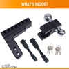 Adjustable Trailer Hitch Ball Mount Hitch, for 2"/2.5" Receiver, 6"