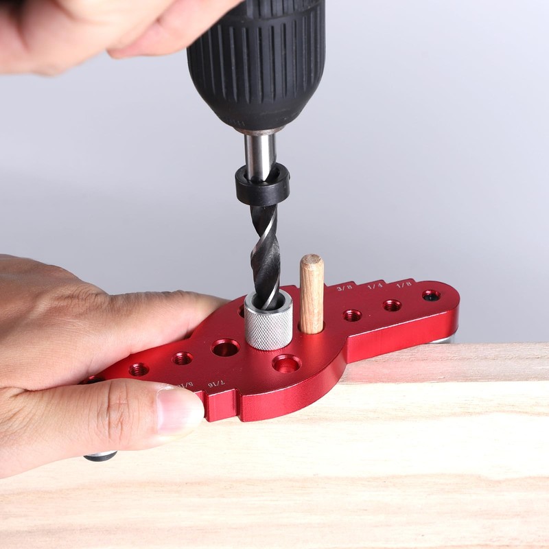 EFUTURETIME Self-Centring Dowel Device Set, 6/8/10 mm Holes Locator Woodworking,