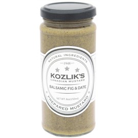 Kozlik's Balsamic Fig & Date Sweet Brown Yellow Dijon Natural Gluten Free Non-GMO Mustard, 8.5oz Jar