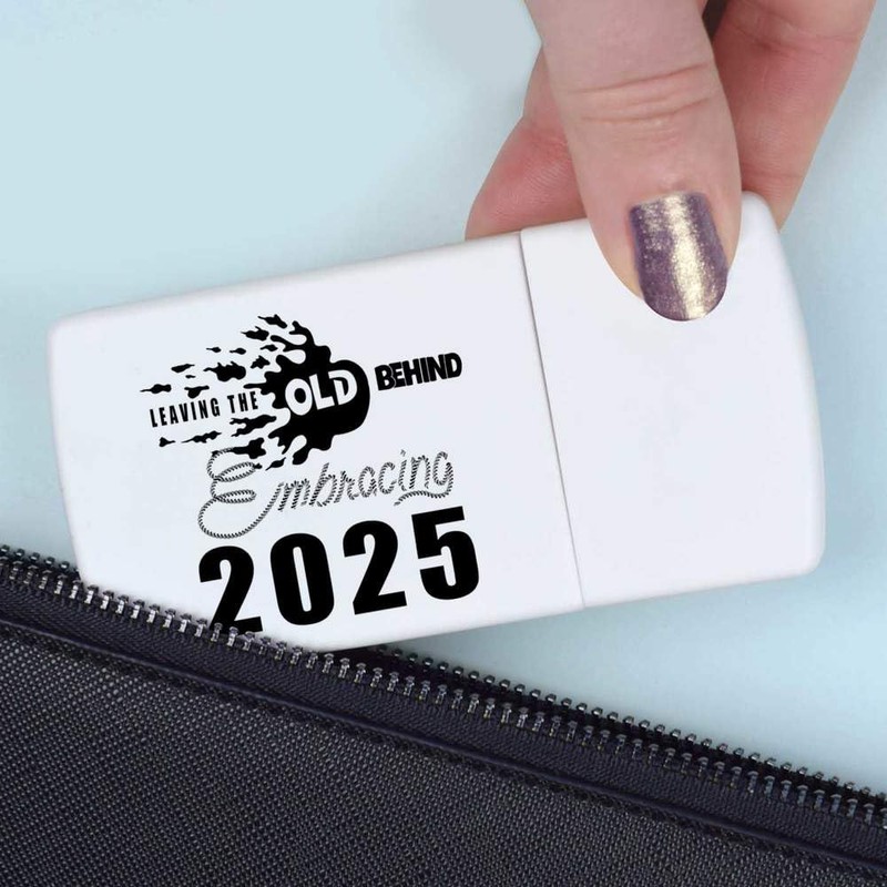 'New Beginnings for a Bright 2025' Pill Box with Tablet