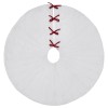 VHC Brands Quilted White Velvet Tree Skirt with Red Bow