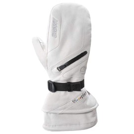 SWANY Men's X-Cell 2.1 Sports Moisture-Wicking Quick-Drying Warm Durable Flexible Insulated Leather Winter Mittens, White, Medium