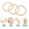 MECCANIXITY 5pcs 3.1" Unfinished Wooden Rings Smooth Natural Wood Macrame