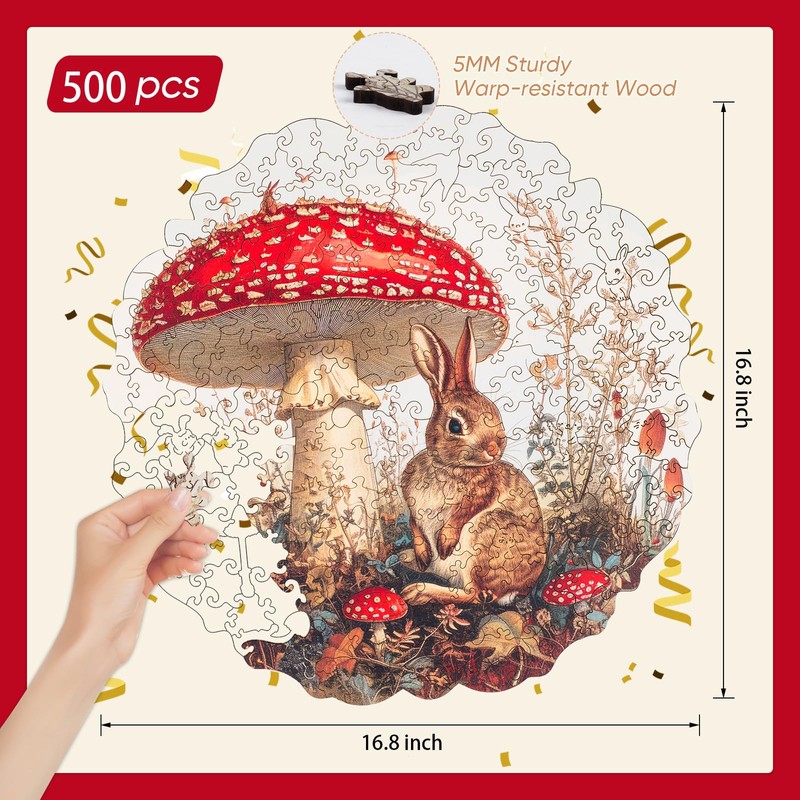 Delobil Wooden Puzzles for Adults Easter Jigsaw Puzzles, 16.8 x