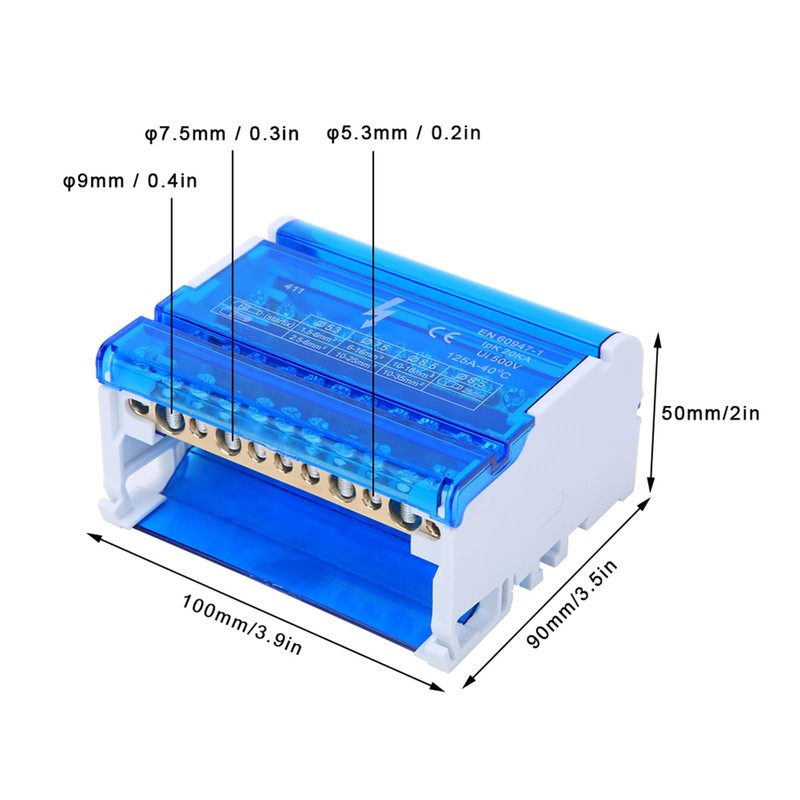Haosie DIN Rail Junction Box, Terminal Block Junction Box, Tetrapolar