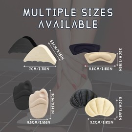 SAIIURV 16 Pair Heel Cushion Pads for Shoes Too Big, Soft Sponge Adjustable Shoe Filler, Anti Blister Shoe Liners Heel Protectors, Heel Inserts for Women, Reusable Heel Guards Liners (Black, Nude)