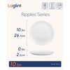 LaGlint 10.5 inch Ribbed Dinner Plate Set of 6, Round