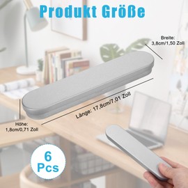 Chanumetal Pack of 6 Pen Box, Metal Pen Organiser, Box Storage with Lid, Tin with Lid, Small, Metal Box for Pens Storage, Pen Box
