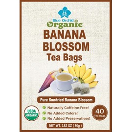 Banana Blossom Tea 40 Teabags - Organic Sun Dried Flowers in Natural Corn Fiber Sachets - Women's Health Caffeine Free Herbal Drink