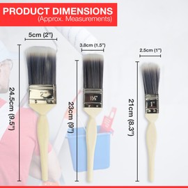 5 Piece Paint Brush Set with PET Bristles and PP Plastic Handles – Assorted Sizes (0.5", 1", 1.5", 2", 2.5") for Versatile Painting Tasks