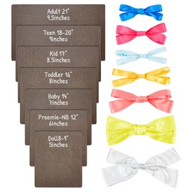 NBEADS 7 Pcs Bow Maker Templates, 7 Sizes Headwrap Boards Wood Bow Tie Boards for Woman Hair Bows Gift Bows DIY Crafts Display Decoration, Coconut Brown