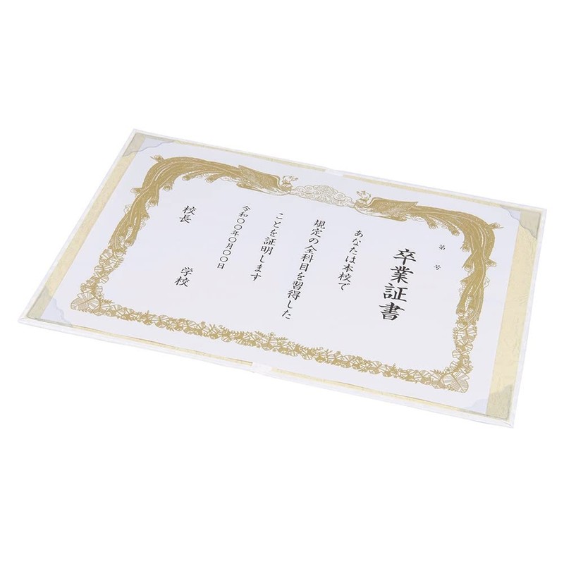 Nakabayashi FSV-A4C-W Certificate/Award File A4 Size, Bi-Fold Type, Vinyl, White