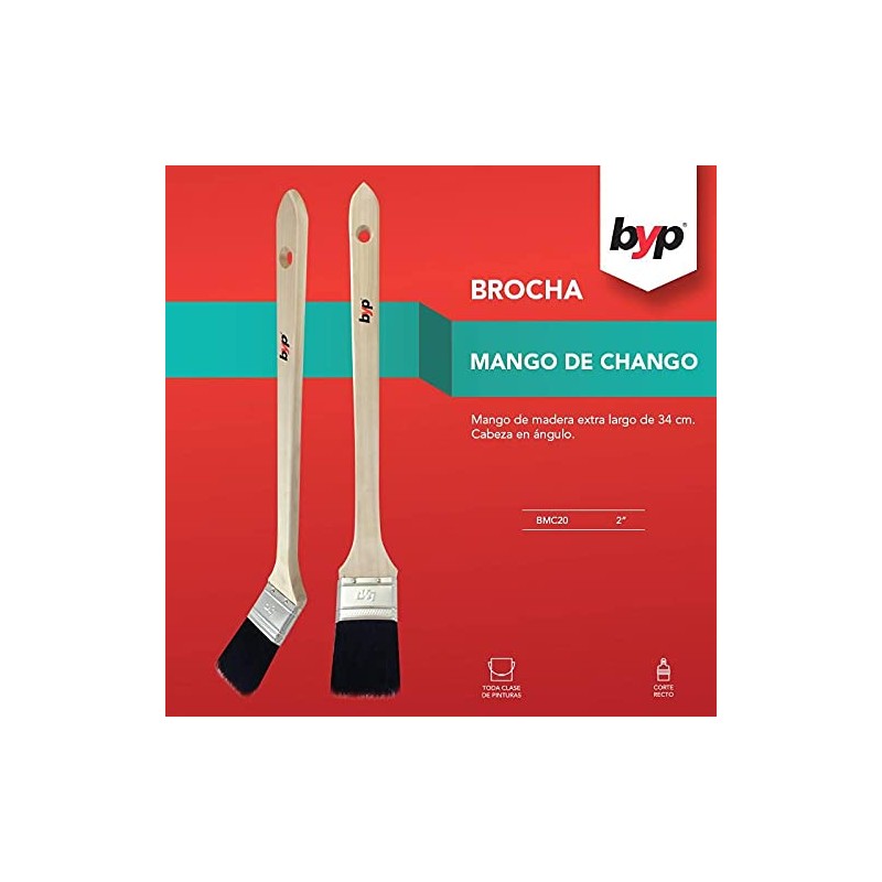 Brocha byp Mano de chango 2" con mango de madera