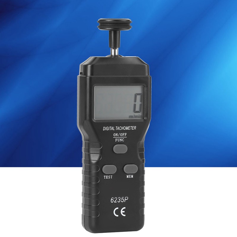 6235p Smart LCD Digital Tachometer 1.019999 rpm ContactType Tach Speed