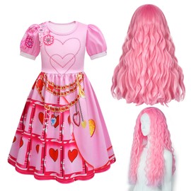 Princess Costumes for Girls, Kids Dress Up Costumes Party Dress Girls Fancy Dress Bridget Descendants Costume Carnival Wigs World Book Day Costume for Girls Theme Party Cosplay Outfit