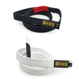Winnie Jiu-Jitsu Premium Gi Belt Black and White Jiu-Jitsu Belt / 위니 주짓수 고급 도복띠 블랙 화이트 주짓수띠